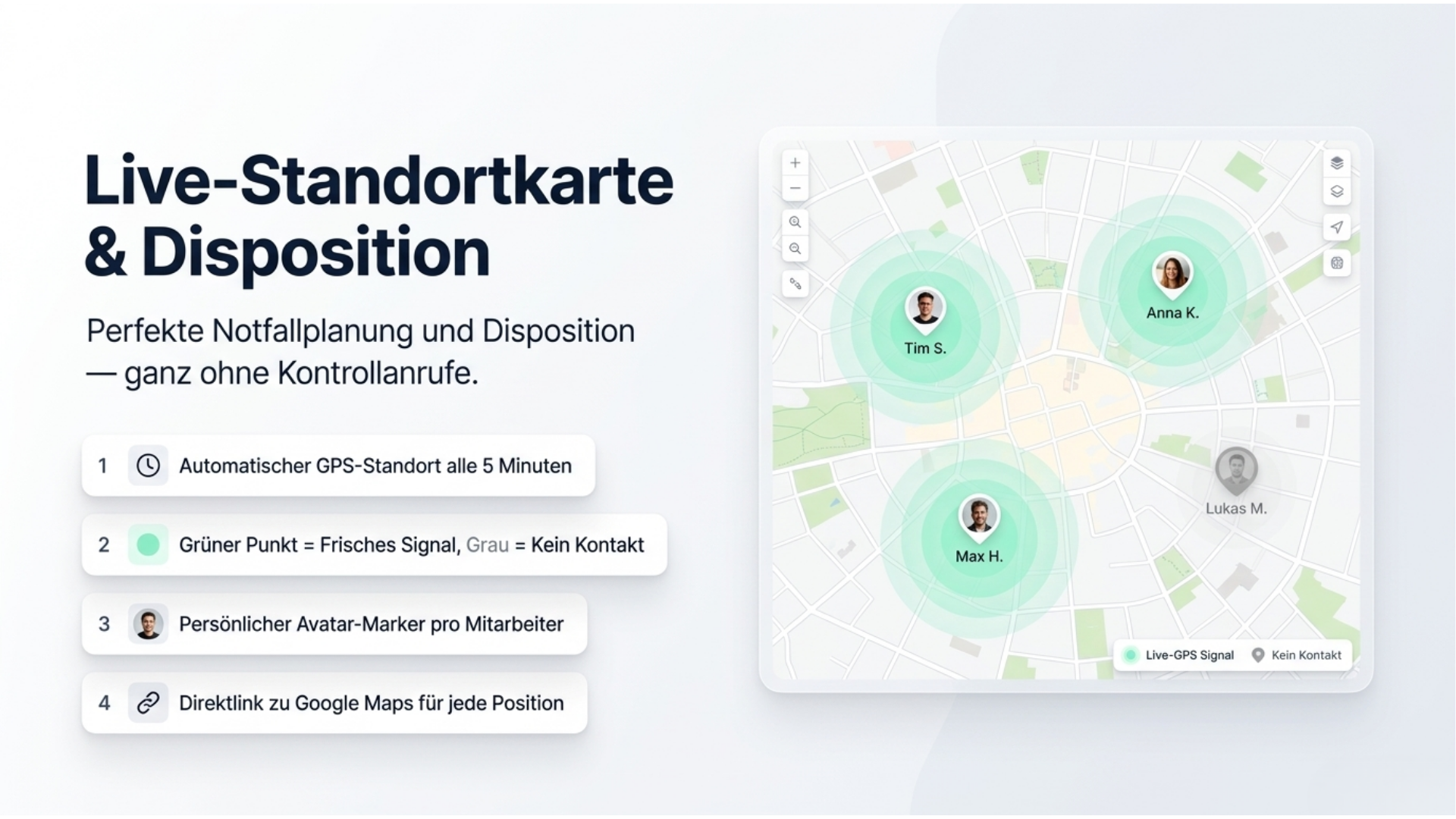 Live-Standortkarte & Disposition