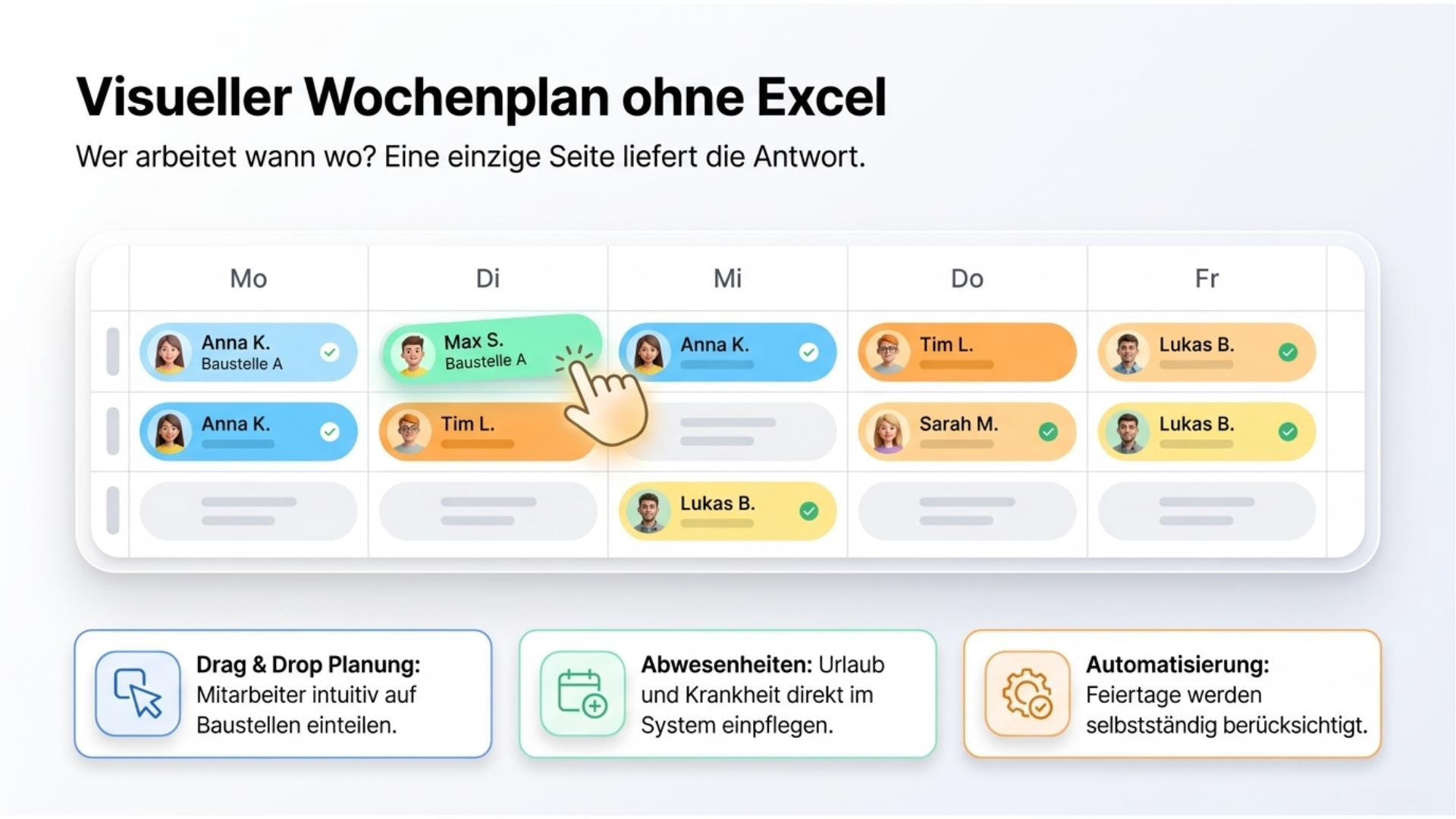 Visueller Wochenplan ohne Excel
